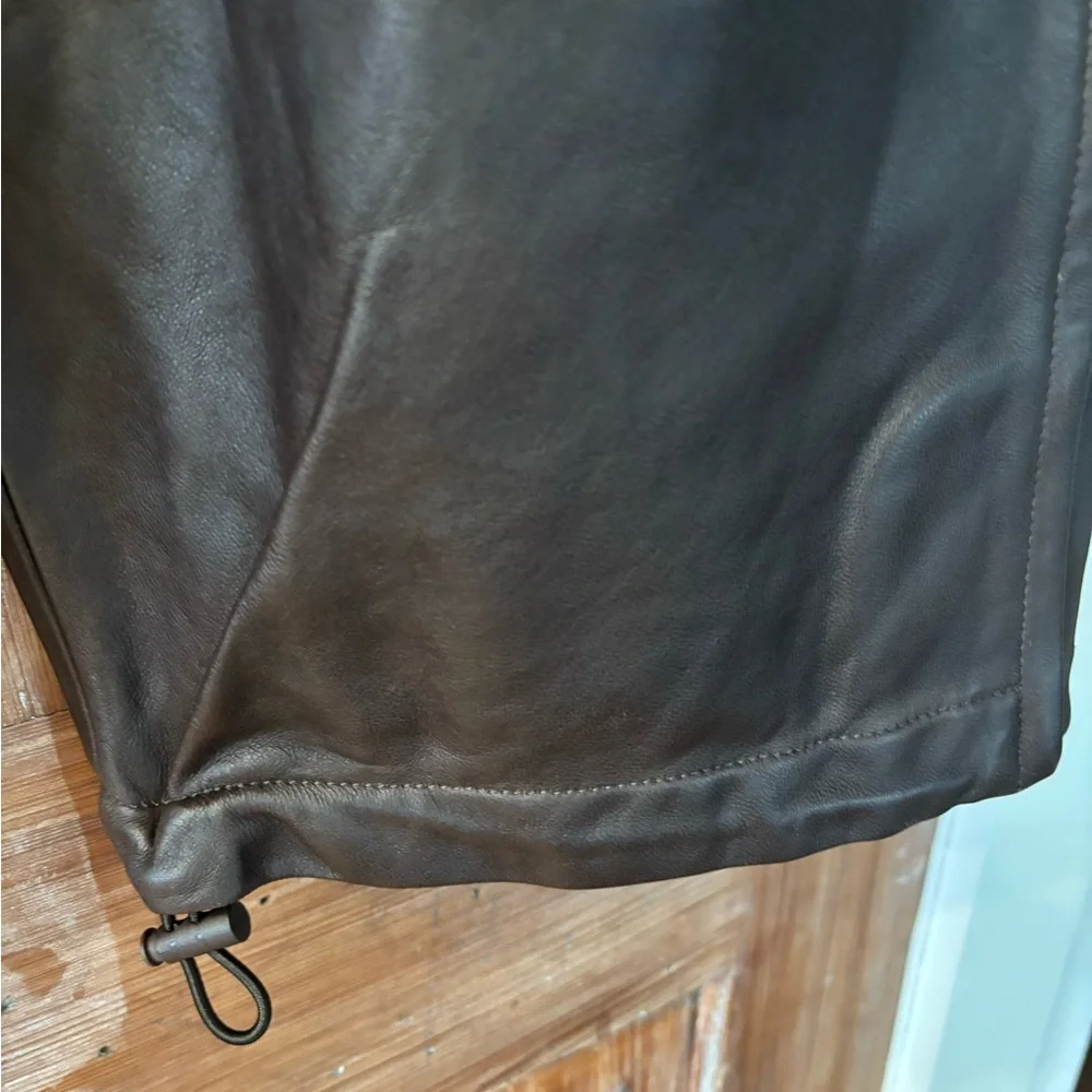 The Frankie Shop Kevin Leather Pants, Brown, NWT, Medium - Picture 9 of 16